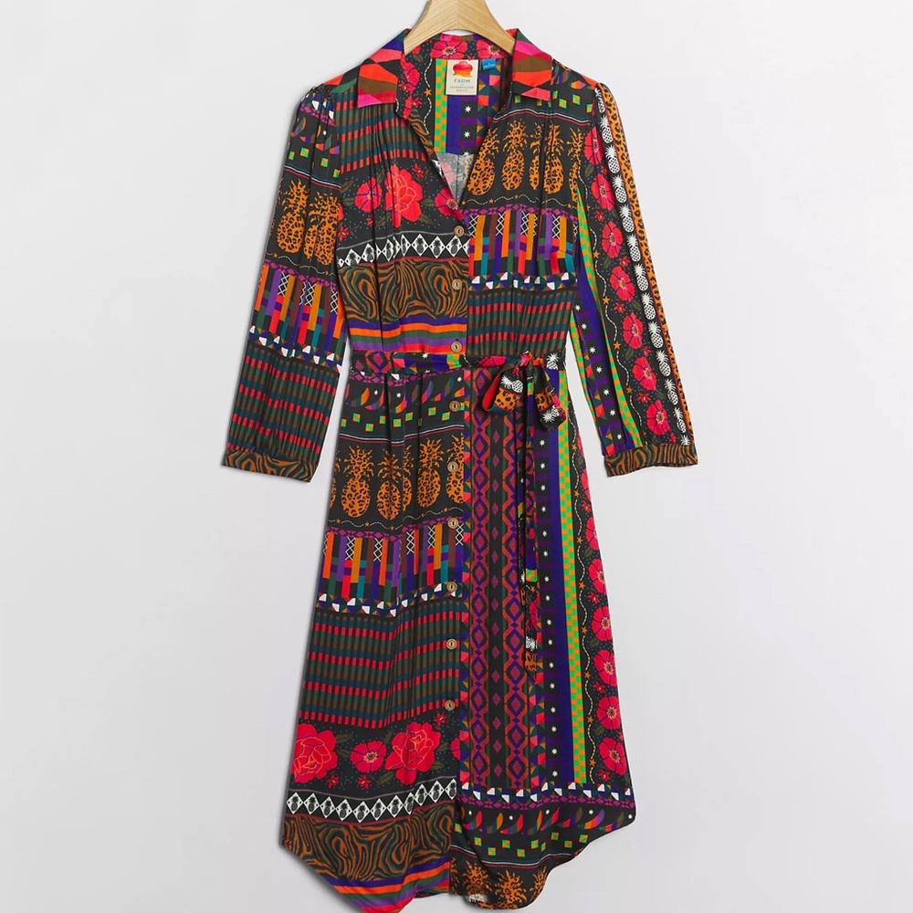 Anthropologie Farm Rio Ciela Midi Shirtdress - Picture 4 of 7
